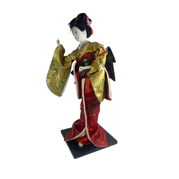 Vintage Japanese Doll Kimono Geisha Maiko Traditional Folk Craft Japan 15 3/4” - Picture 11 of 12